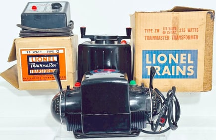 Lionel Postwar O Gauge ZW Transformer Boxed - Type 75 Watt Trainmaster Transformer Boxed and Type KW