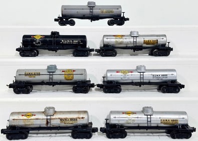 Lionel Postwar O Gauge Seven (7) Assorted Tank Cars