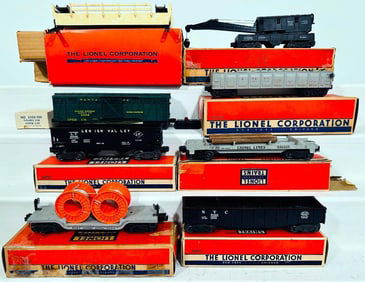 Lionel Postwar O Gauge 3356 Horse Car and Horse Corral and Assorted Freight Cars including RARE 3562