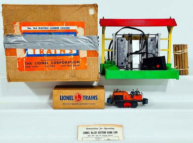 Lionel Postwar O Gauge 164 Electric Lumber Loader and 50 Gang Car