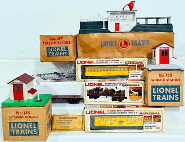 Lionel Postwar O Gauge 317 Trestle Bridge-464 Lumber Mill-145 Automatic Gatemen -125 Whistle Station