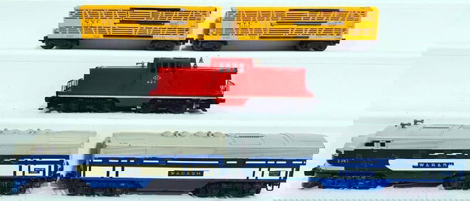 Lionel Postwar O Gauge 2367 Wabash A - B F-3 Diesel Units - 627 LV Switcher - 6356 X2