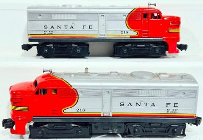 Lionel Postwar O Gauge 218 Santa Fe A - A Alco Diesel Units