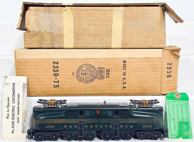 Lionel Postwar O Gauge 2330 5 - Stripe Green Dual Motor GG1 Boxed/Green Card