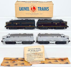 Lionel Postwar O Gauge 2032 Erie Diesel A-A Alco Diesel Units and 2023 Union Pacific