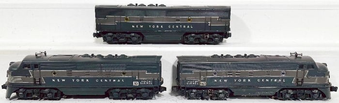 Lionel Postwar O Gauge 2344 New York Central A - B - A F - 3 Diesel Units