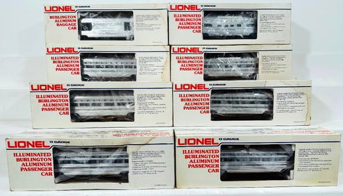 Lionel Modern O Gauge Illuminated Burlington Aluminum Passenger Car Boxed X8