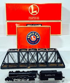 Lionel Modern O Gauge B&A Hudson and Tender with Rail Sounds II - 318 Trestle Bridge With Flasher