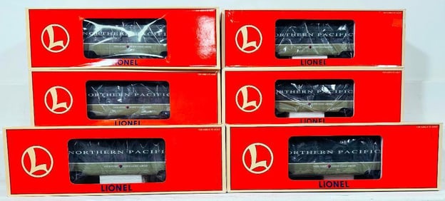 Lionel Modern O Gauge Six (6) Assorted Northern Pacific Passenger Cars Boxed