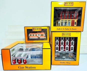 MTH Modern O Gauge Four (4) Assorted Buildings Boxed