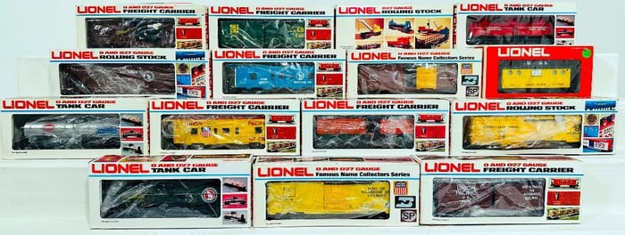 Lionel Modern O Gauge Fifteen (15) Assorted of Freight Cars Boxed