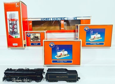 Lionel Modern O Gauge Reading 4-6-2 Steam Locomotive & Tender Boxed, 197 Rotary Radar Boxed/Oil Pump