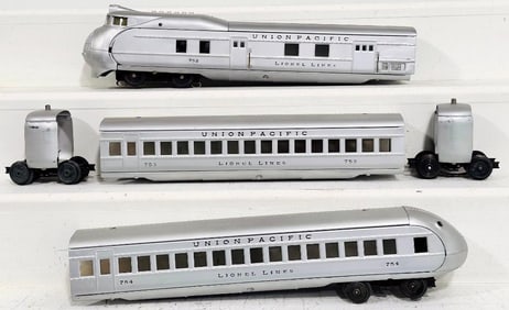 Lionel Prewar O Gauge 752 Silver City of Portland 2 Car Streamliner Set