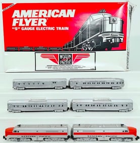 American Flyer Lionel Modern S Gauge Western Pacific A - A Diesel Alco Units and Four Passenger Cars