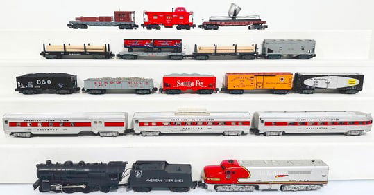 American Flyer Postwar S Gauge 21927 Santa Fe Powered Diesel Alco Unit-21107 PRR Locomotive & Tender
