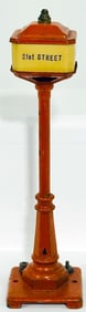 Lionel Prewar 57 Broadway Lamppost four (4) different streets orange