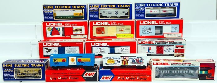 Lionel Modern O Gauge Seven (7) Assorted Freight Cars - K-Line Modern O Gauge Four (4) Assorted Frei