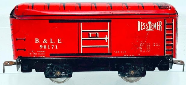 Marx Postwar O Gauge Bessimer 4 wheel Tin Box Car Factory Prototype