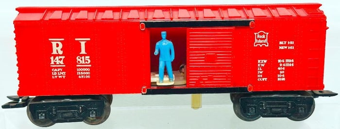 Marx Postwar O Gauge Rock Island Operating Box Car