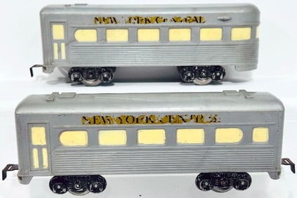 Marx Postwar O Gauge New York Central Pullman Car/New York Central Observation Car PlastiMarx