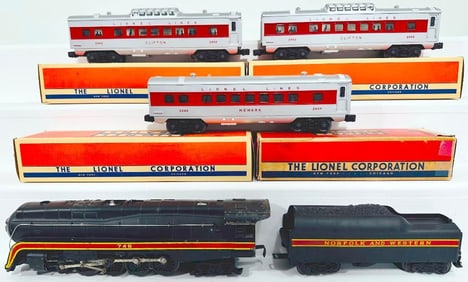 Lionel Postwar O Gauge 746 Norfolk and Western Locomotive/long stripe 746W Tender/2442?2442-2444