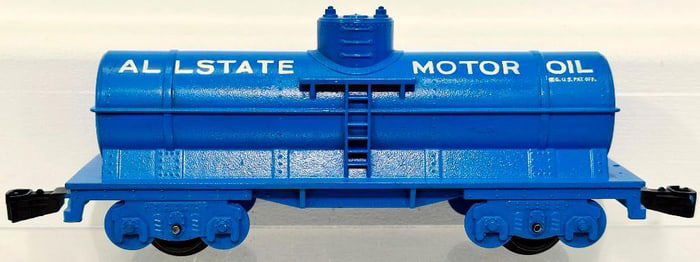 Marx Postwar O Gauge Allstate Motor Oil 4 Wheel Plastic Tank Car Factory Prototype