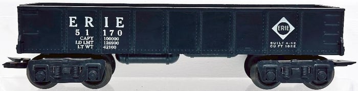 Marx Postwar O Gauge Erie Black Gondola Factory Prototype