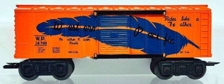 Marx Postwar O Gauge Western Pacific 8 Wheel orange Box Car Factory Prototype (1 of 7)