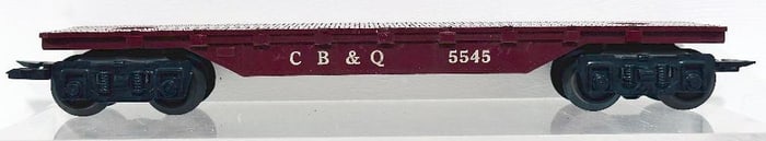 Marx Postwar O Gauge CB&Q Flat Car Factory Prototype