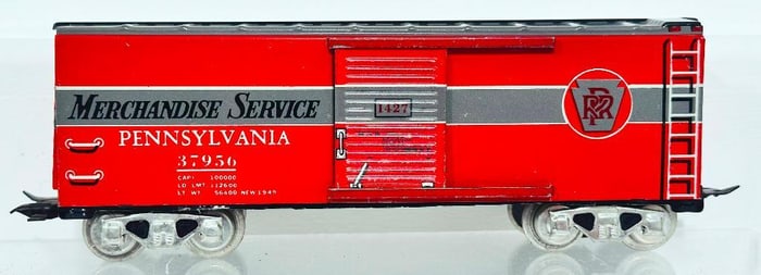 Marx Postwar O Gauge Pennsylvania Railroad Metal 8 Wheel Box Car Factory Prototype