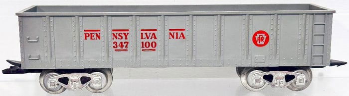 Marx Postwar O Gauge Pennsylvania Gray 8 Wheel Gondola Factory Archives