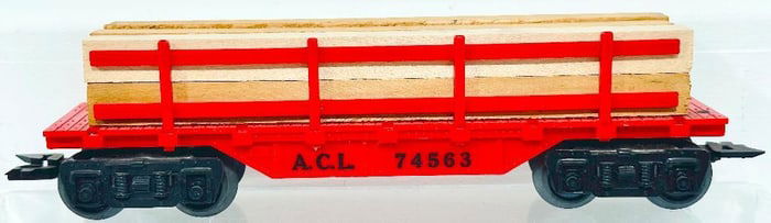Marx Postwar O Gauge ACL red Lumber Car Factory Archives