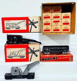 Marx Postwar O Gauge Scale 3582 Scale High Side Gondola Boxed X12/ 05540 Operating Crane Car Boxed