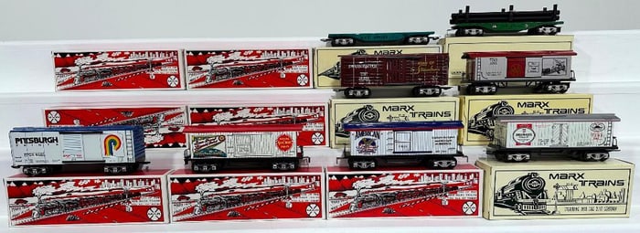 Marx Modern O Gauge Twelve (12) Assorted Freight Cars Boxed