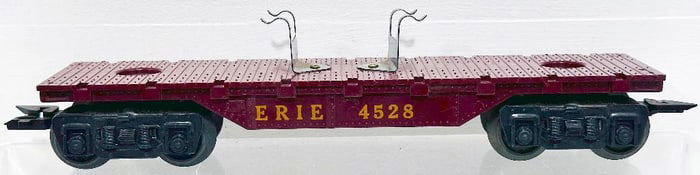 Marx Postwar O Gauge Erie Maroon Flat Car Factory Archives