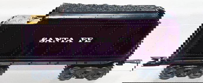 Marx Postwar O Gauge Santa Fe black 8 wheel Tender Factory Archives