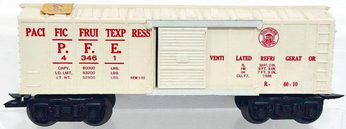 Marx Postwar O Gauge Pacific Fruit Express Refrigerator Car Factory Archives