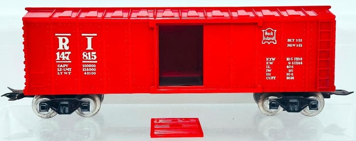 Marx Postwar O Gauge Rock Island red Box Car Factory Prototype