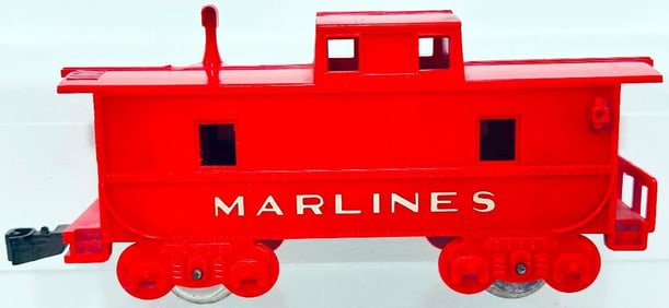 Marx Postwar O Gauge Marlines red plastic four-wheel Caboose Factory Prototype