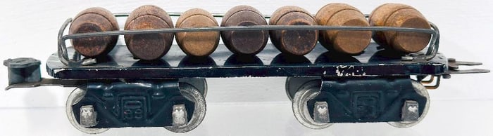 Marx Prewar O Gauge Barrel Car with 7 barrels Factory Archives