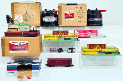 American Flyer Postwar S Gauge Number 22050 175 Watts Transformer Boxed/#23796 Sawmill/#19B 300 Watt