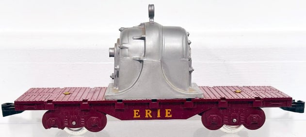 Marx Postwar O Gauge 4 Wheel Plastic Flat Car with Generator Factory Prototype