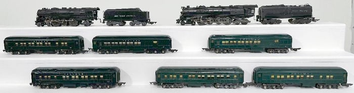 American Flyer Prewar 3/16 Gauge 806 UP Locomotive and Tender and 570 NYC Black Loco/Tender
