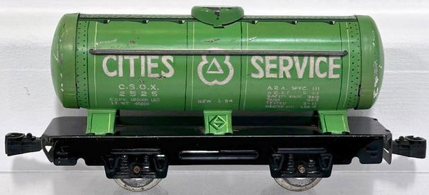 Marx Postwar O Gauge City Service Green 4 Wheel Tank Car Factory Prototype
