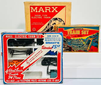 Marx Postwar O Gauge Mechanical Train Set Boxed/40352 New York Central Diesel Freight Set Boxed/4338 (1 of 20)