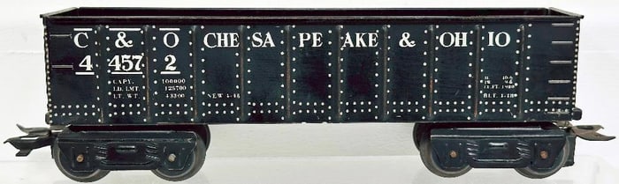 Marx Postwar O Gauge Chesapeake and Ohio 8 Wheel Gondola Factory Prototype
