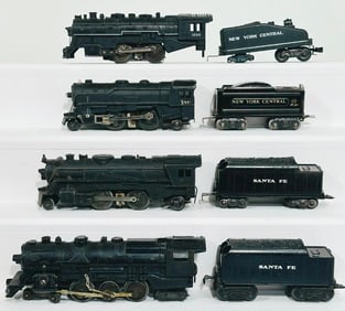 Marx Postwar O Gauge 1666 black Locomotive and NYC Tender/999 black Locomotive and NYC Tender