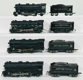 Marx Postwar O Gauge Four (4) Assorted Black Locomotives and Tenders
