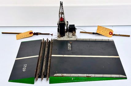 Marx Postwar O Gauge Highway Crossing Section with Railroad Crossing Gate Factory Prototype