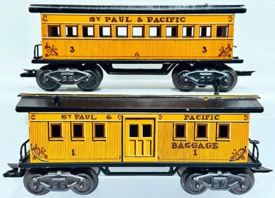 Marx Postwar O Gauge Old-Fashioned Baggage Car and Old-Fashioned Pullman Car Factory Prototypes